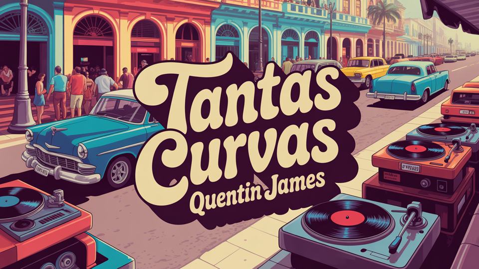 Tantas Curvas — AI cover art, theme havana · vinyl · playful